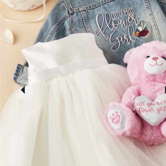 flower girl dress with tulle and ribbon waist - Picture 2 of 5